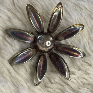 Source Unknown Iridescent Flower Brooch